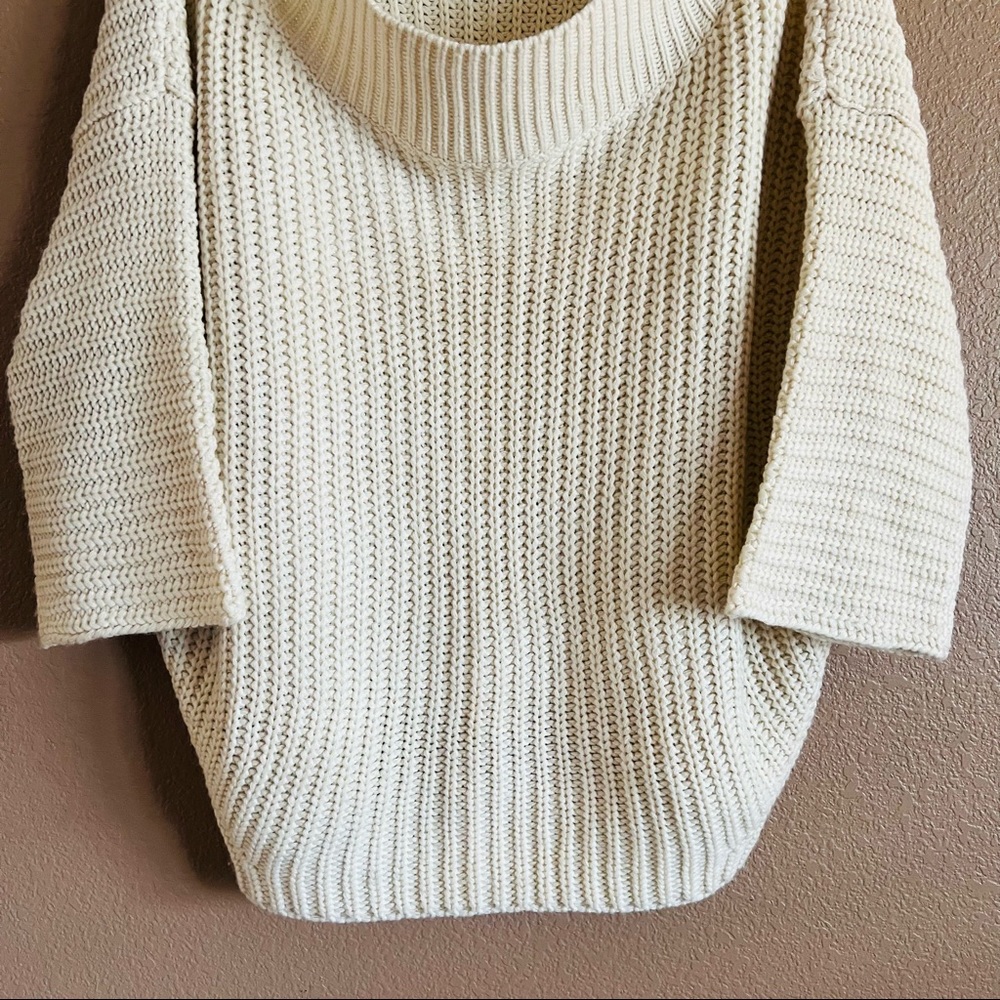 Fashion Nova Oversized Knit Sweater Cream Color Size S/M - Picture 6 of 9